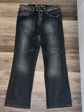 Y2k Vintage Guess Jeans Men's Dark Wash Straight-Leg Jeans 32